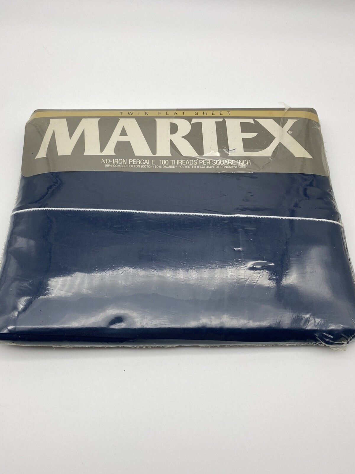 Vintage  Martex Twin Flat Sheet Solid Blue
