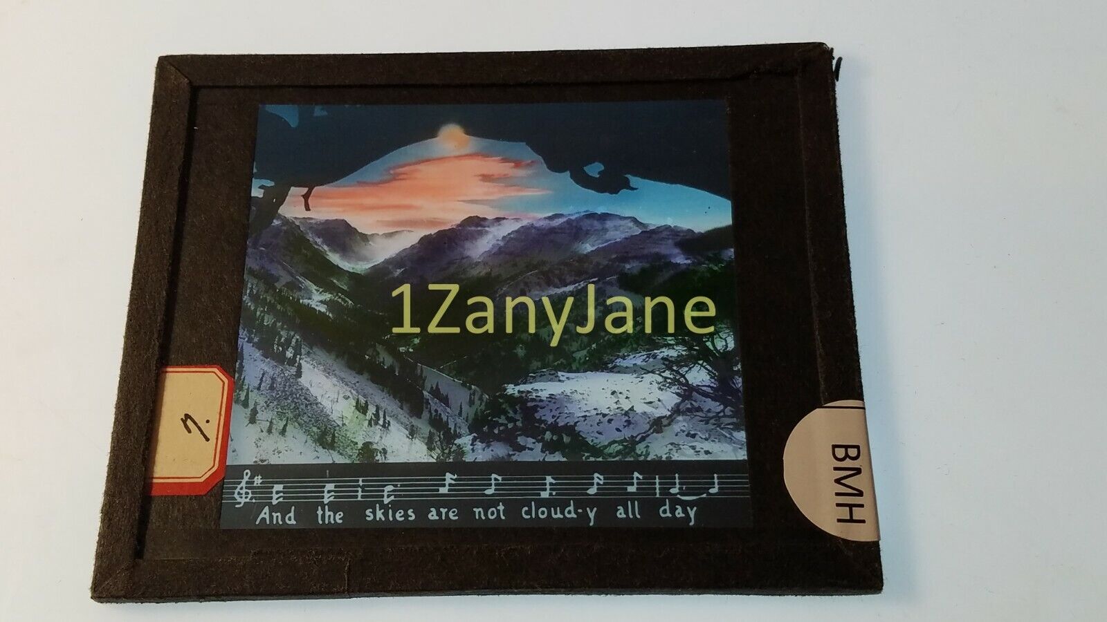 Glass Magic Lantern Slide BMH AND THE SKIES ARE NOT CLOUDY ALL DAY