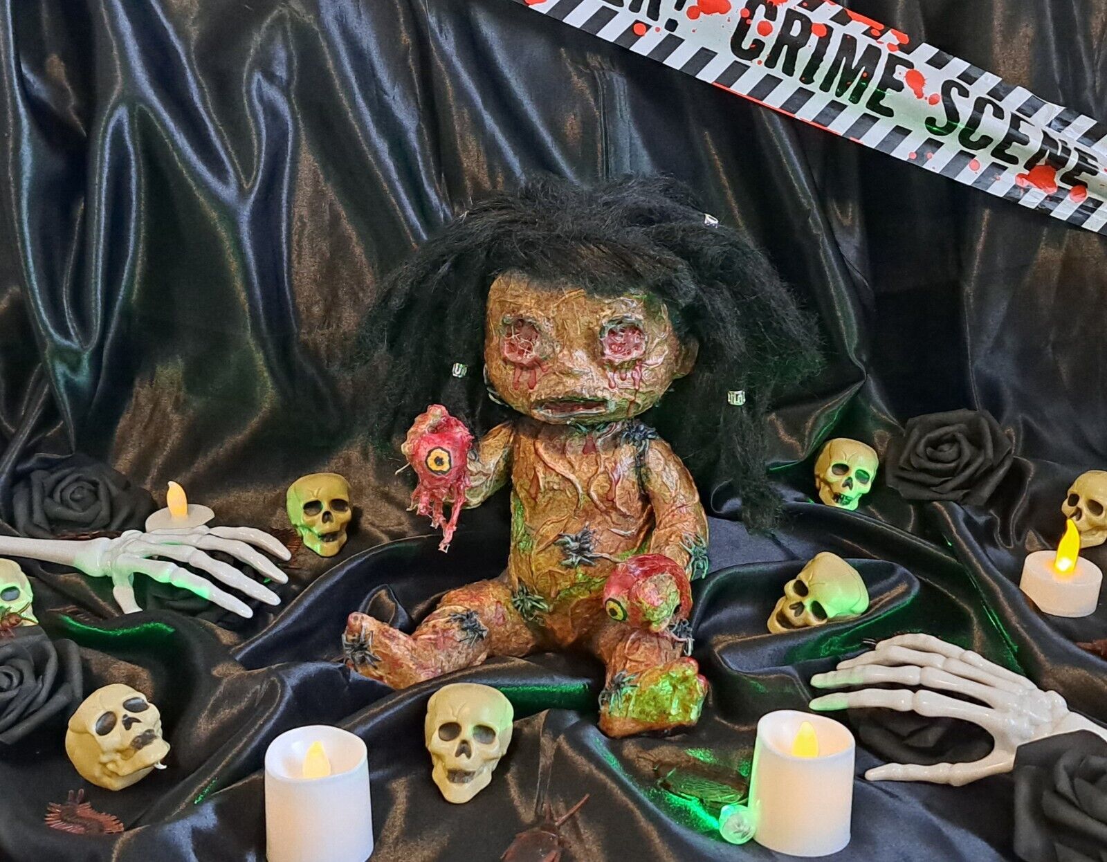 Handmade Eyeballs Zombie Doll - Glow in Dark - Halloween/Horror -Vero Collection