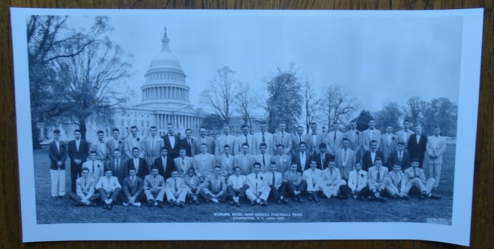 Woburn Mass 1955 High School Football Team at Washington D.C. 10x20\