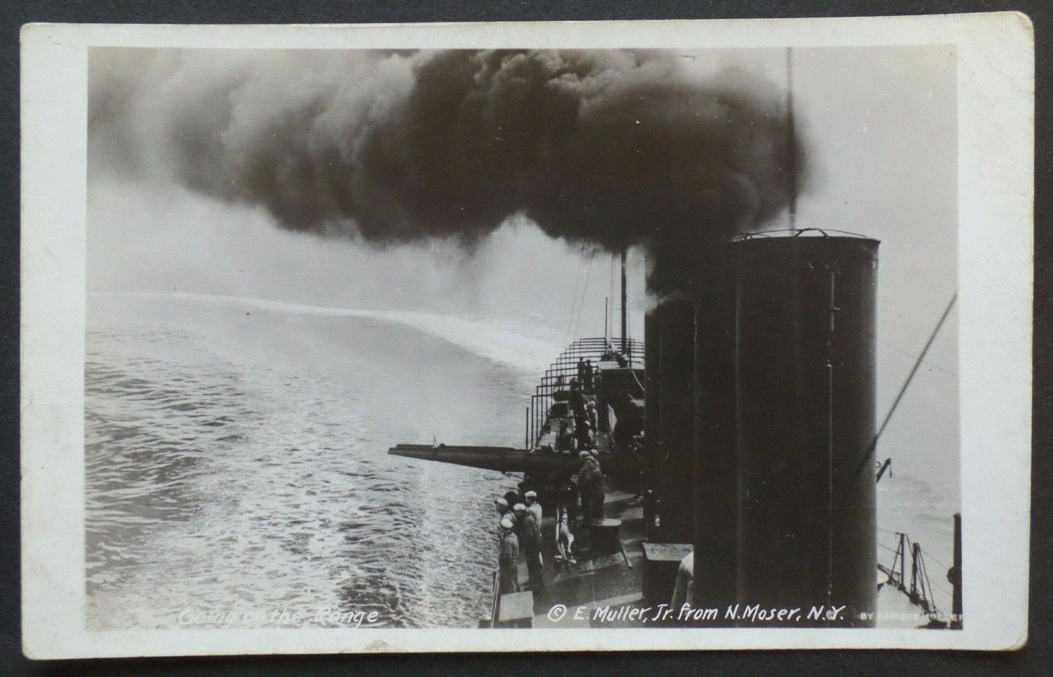 Going on the Range WW1 Navy Ship Enrique Muller Jr Real Photo Postcard RPPC 4956