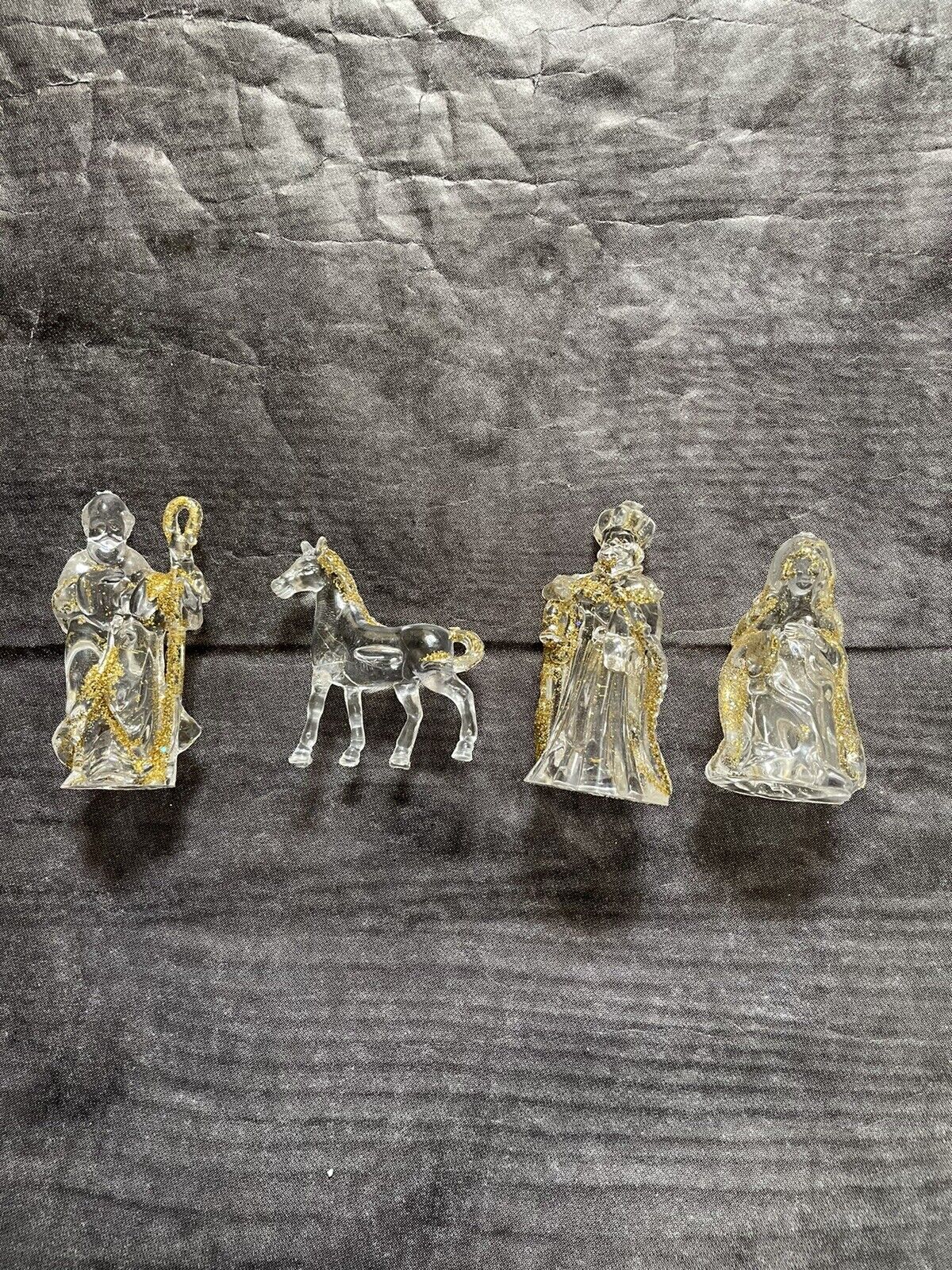 Plastic Glitter Nativity Figures for Crafting