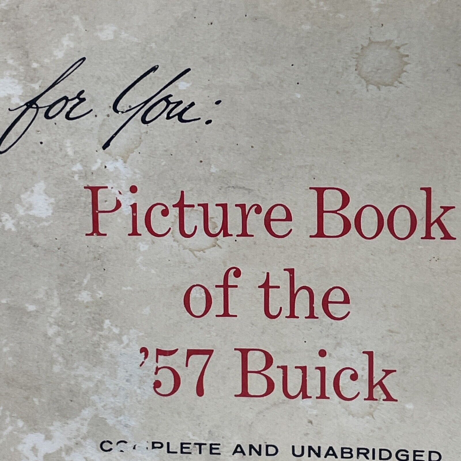 Picture Book Of The 1957 Buick Mailer/Folder