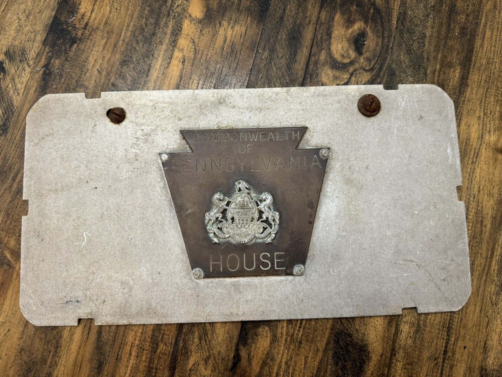 Commonwealth of Pennsylvania House of Representative Brass Steel License Plate