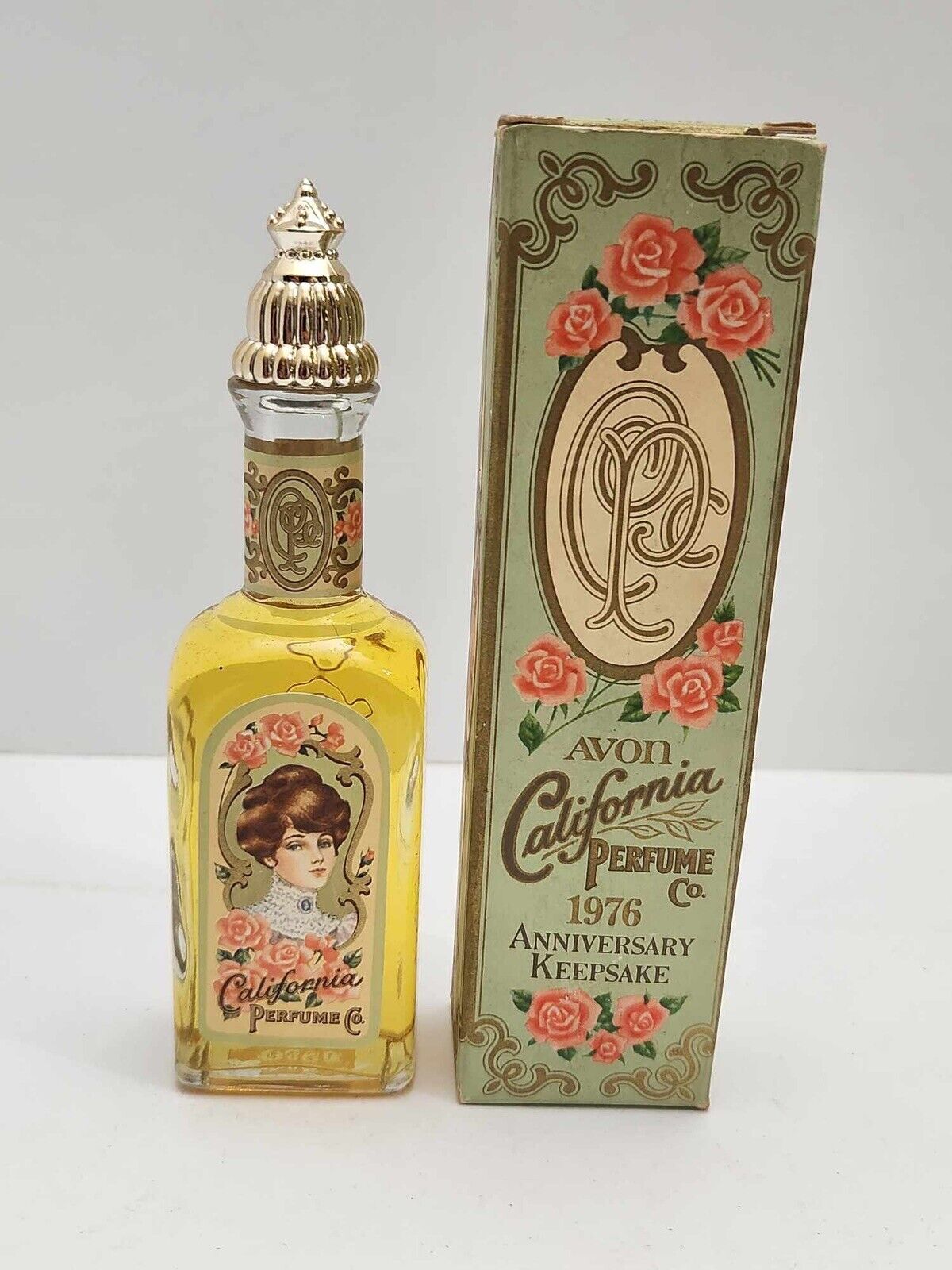 Vintage Avon 1.7 oz California Perfume Cotillion Cologne 1976 Anniversary Bottle