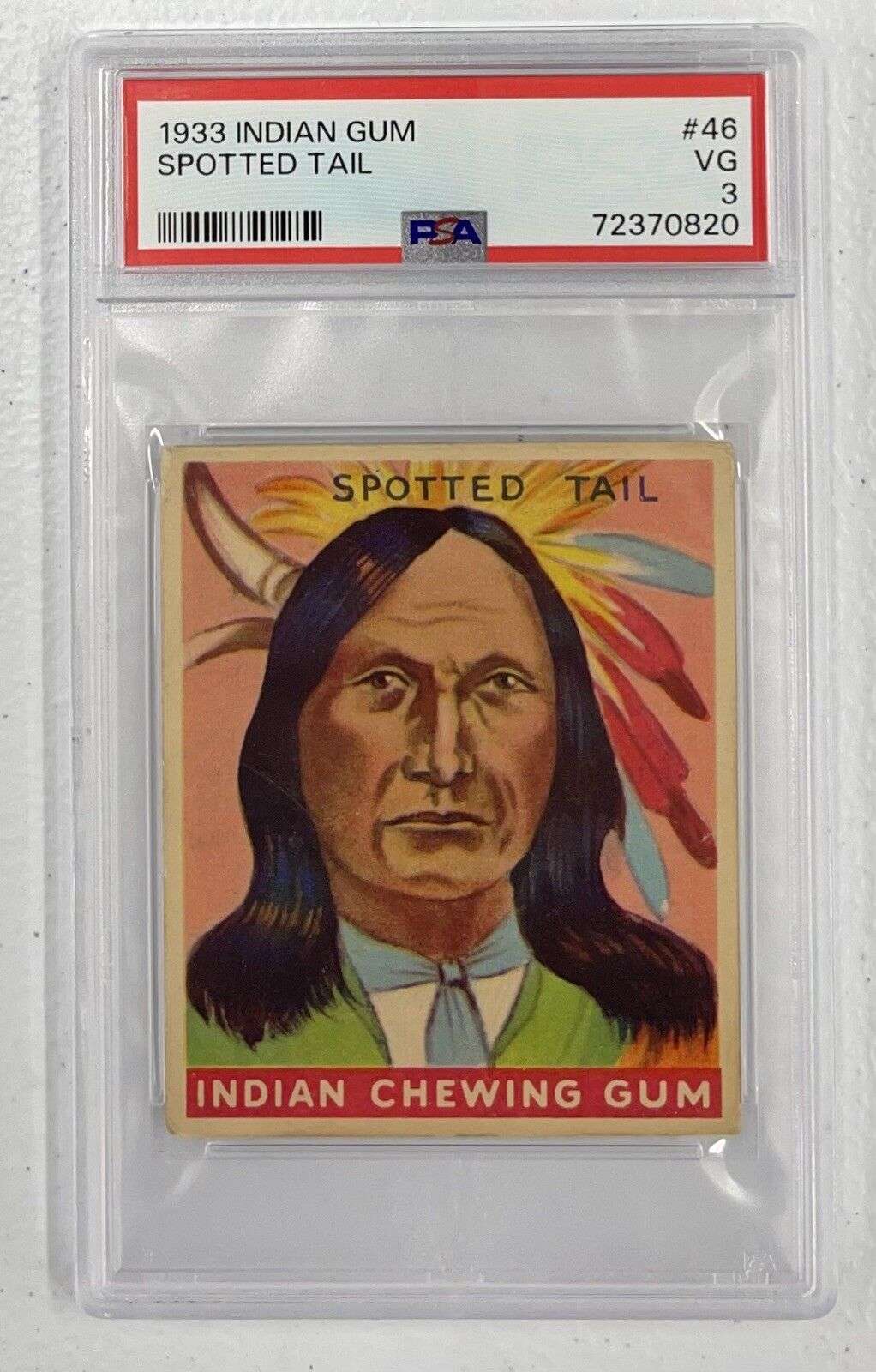 1933 Spotted Tail Indian Gum #46 Series Of 96 PSA 3 VG POP 16