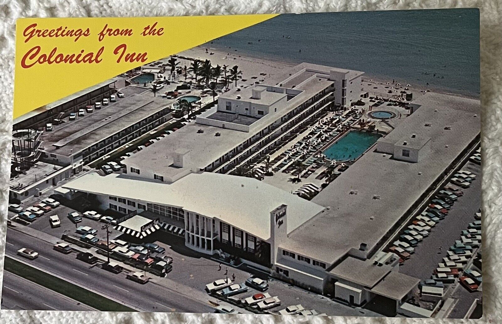 Miami Beach Florida FL Colonial Inn Greetings Postcard 