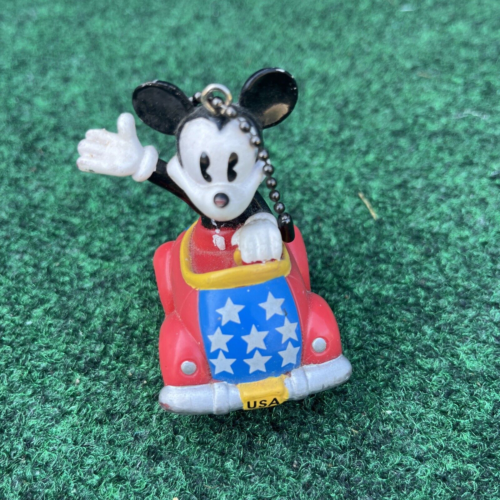 Vintage Mickey Mouse Car Key Chain | Large  2” | Plastic | Disney Productions