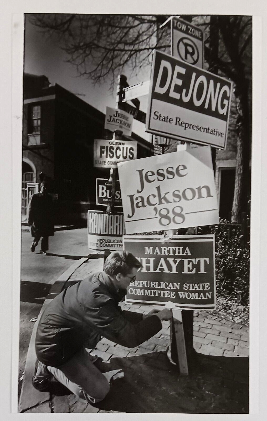 1988 Boston MA Beacon Hill Voting Polling Station Jesse Jackson VTG Press Photo