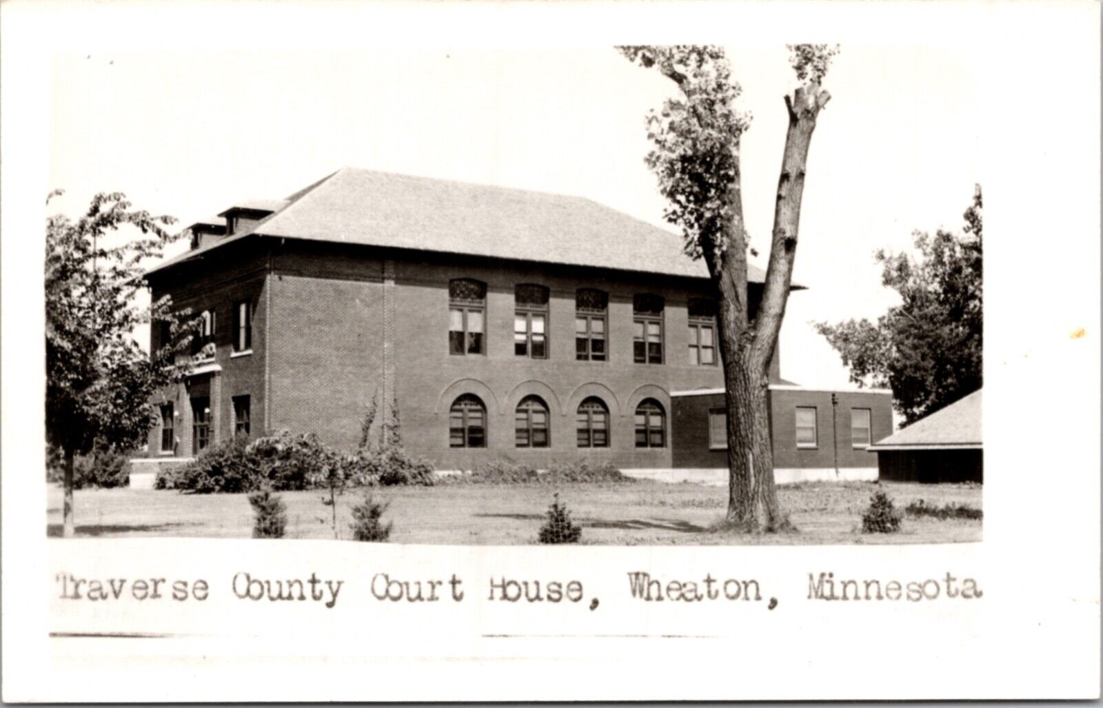 Real Photo Postcard Traverse County Court House in Wheaton, Minnesota