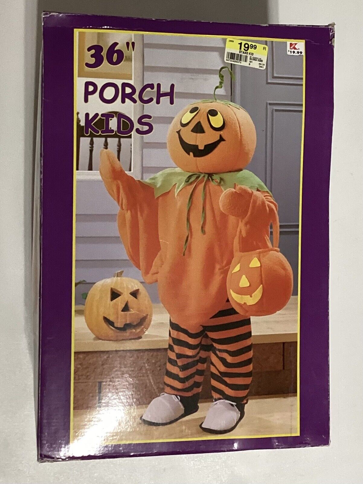 Vintage Halloween 36” Porch Kids Door Greeter  Pumpkin Outdoor Open Box