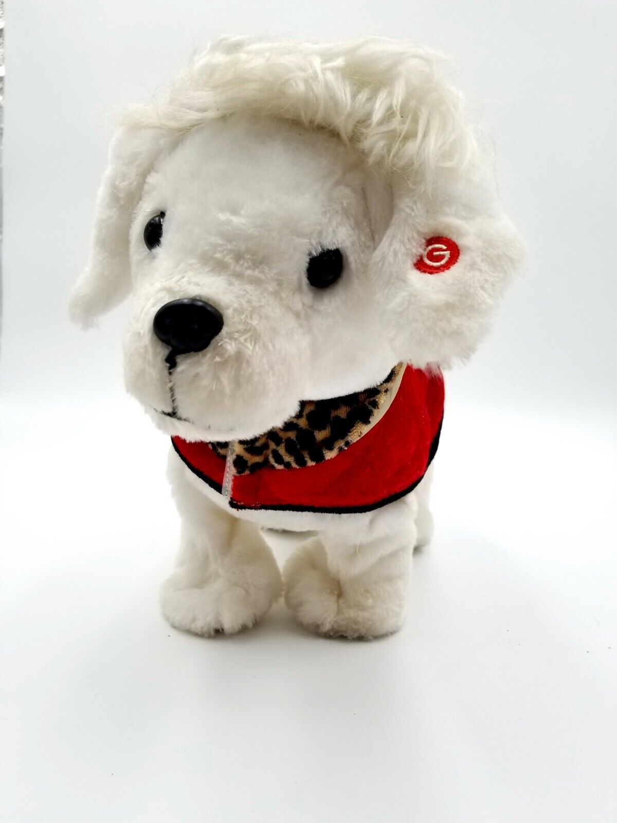 Gemmy Red White Dog Plush Sings&Moves Have Yourself A Merry Little Christmas  62