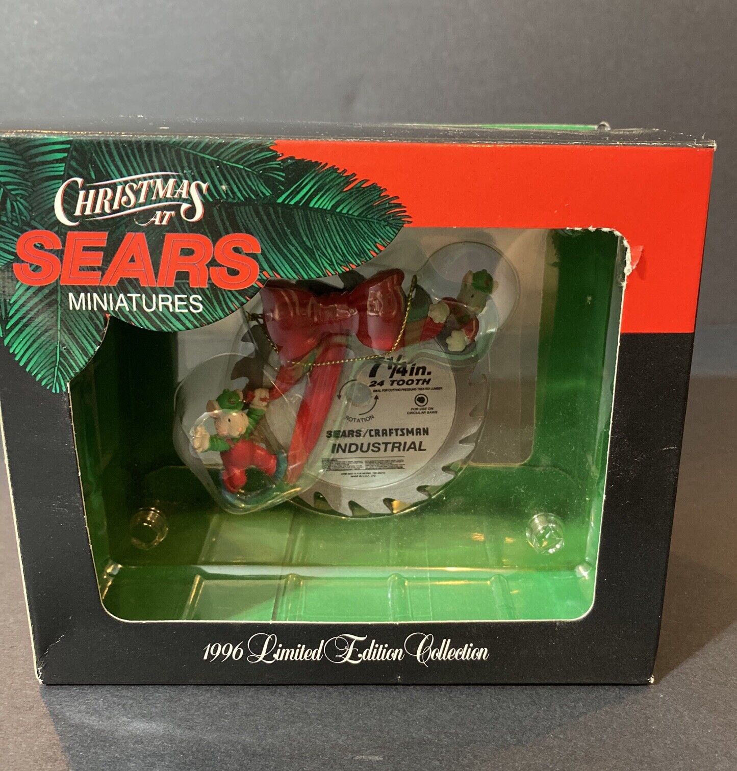 Vintage 1996 Christmas At Sears Saw Blade Tree Ornament
