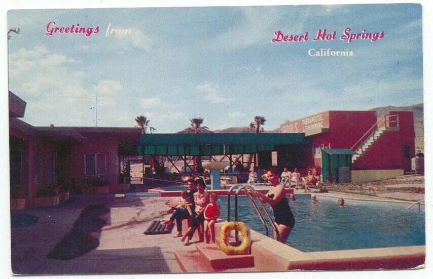 Greetings From Desert Hot Springs CA Dorsk House Pool Postcard California