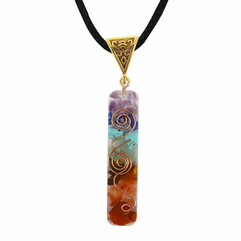 Natural 7 Chakra Stone Energy Pendant Necklace Yoga Reiki Healing Amulet Gifts