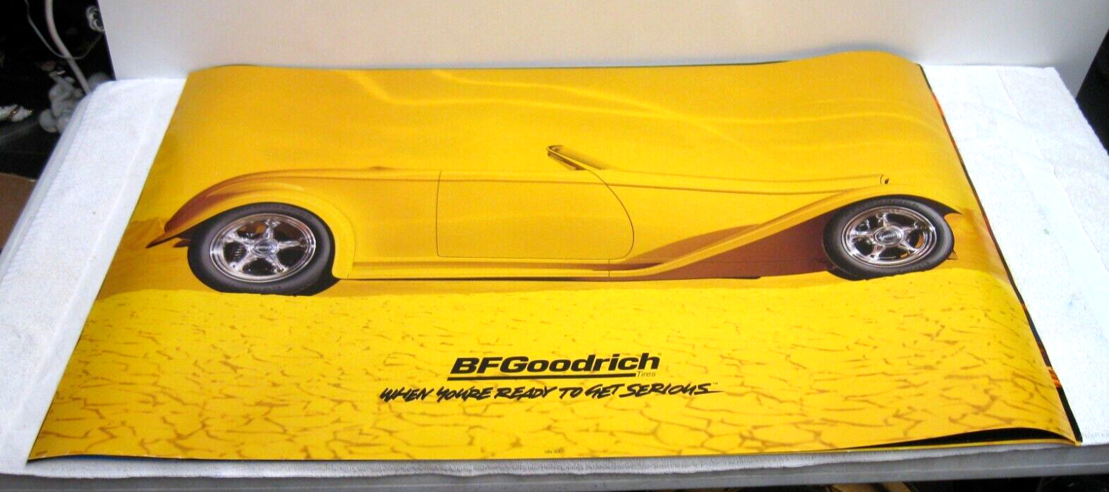 BF GOODRICH SIGN 1932 FORD YELLOW HOT ROD MAN CAVE POSTER 24X36