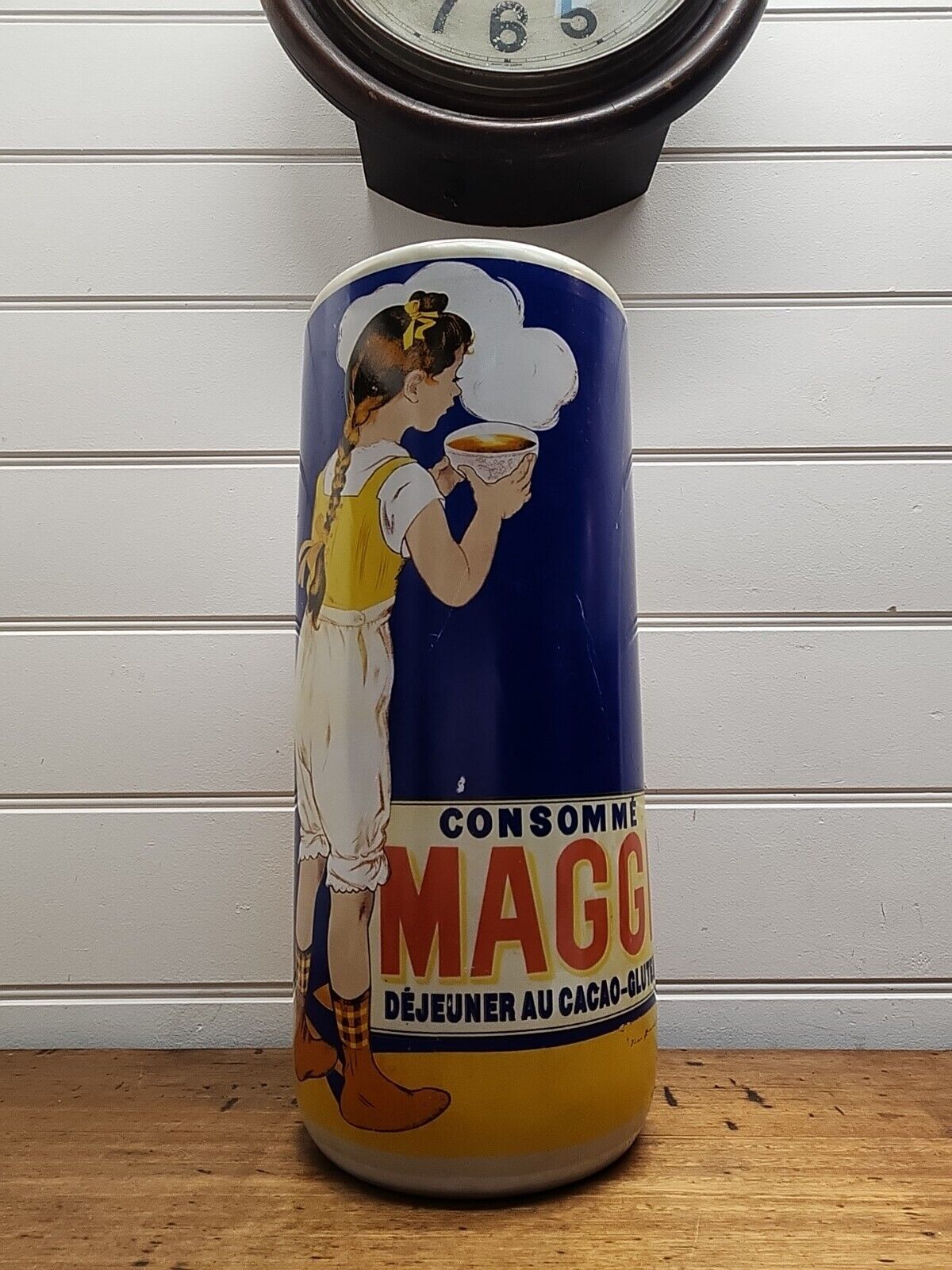  Large french ceramic maggi soup Advertising container shop general store 