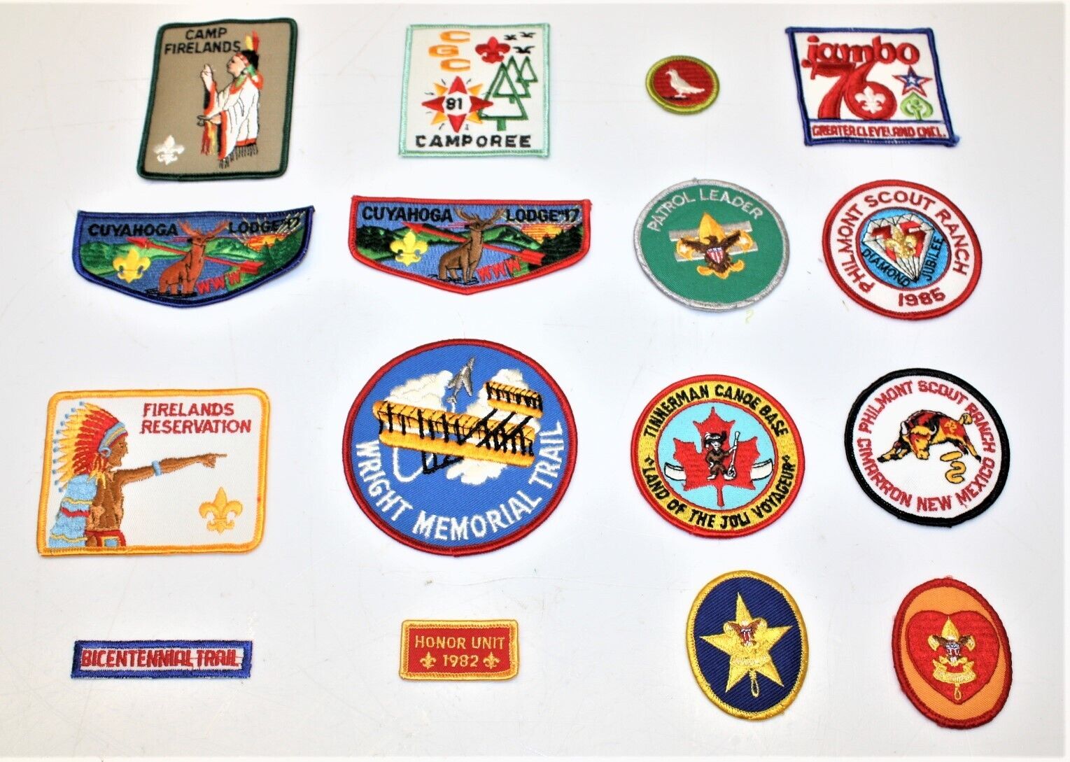 Boy Scout Merit Patrol Honor Rank Leader and Camping Patches  16 total 