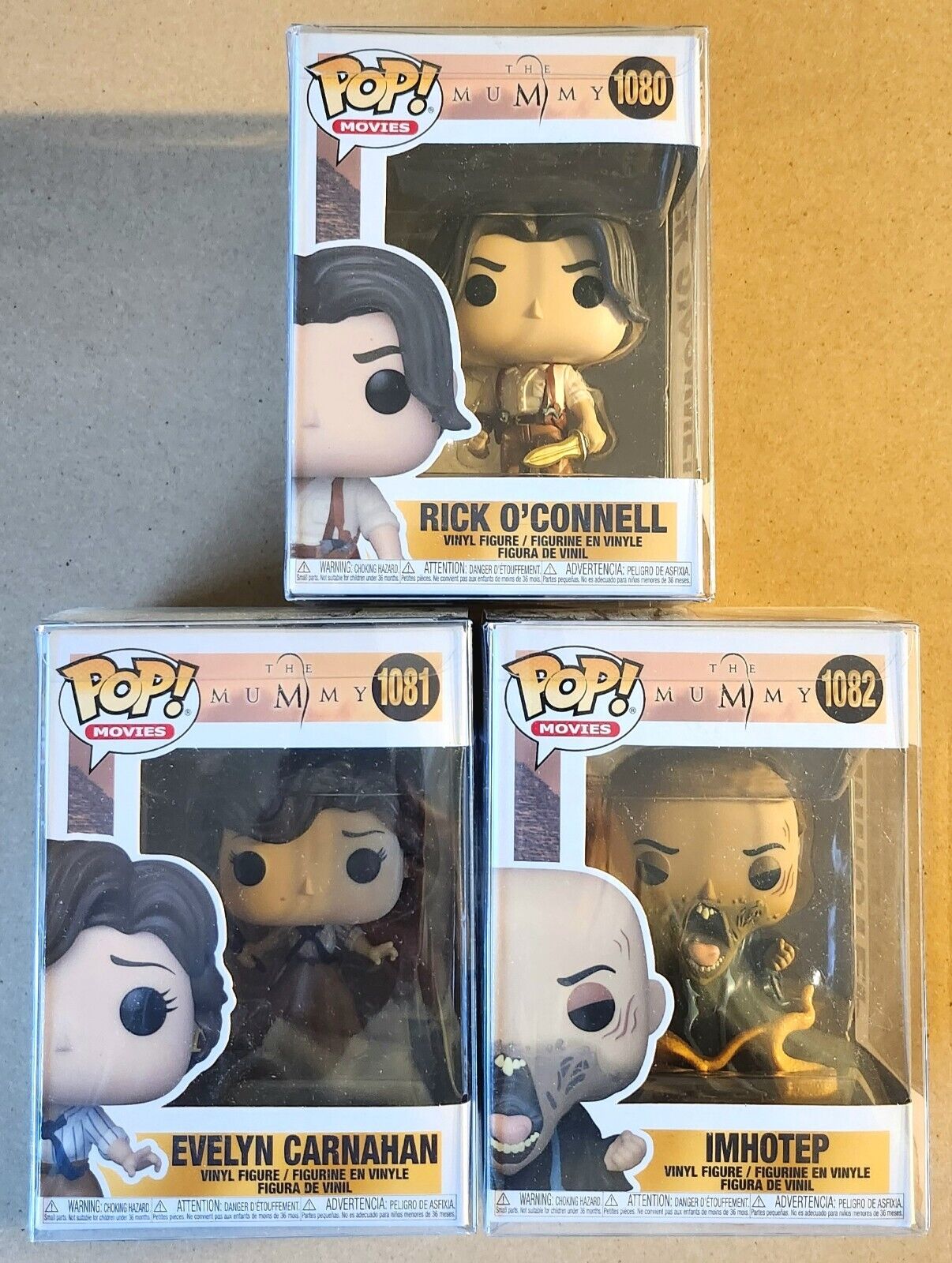 Funko Pop Movies - The Mummy - Complete Set of 3 with protectors