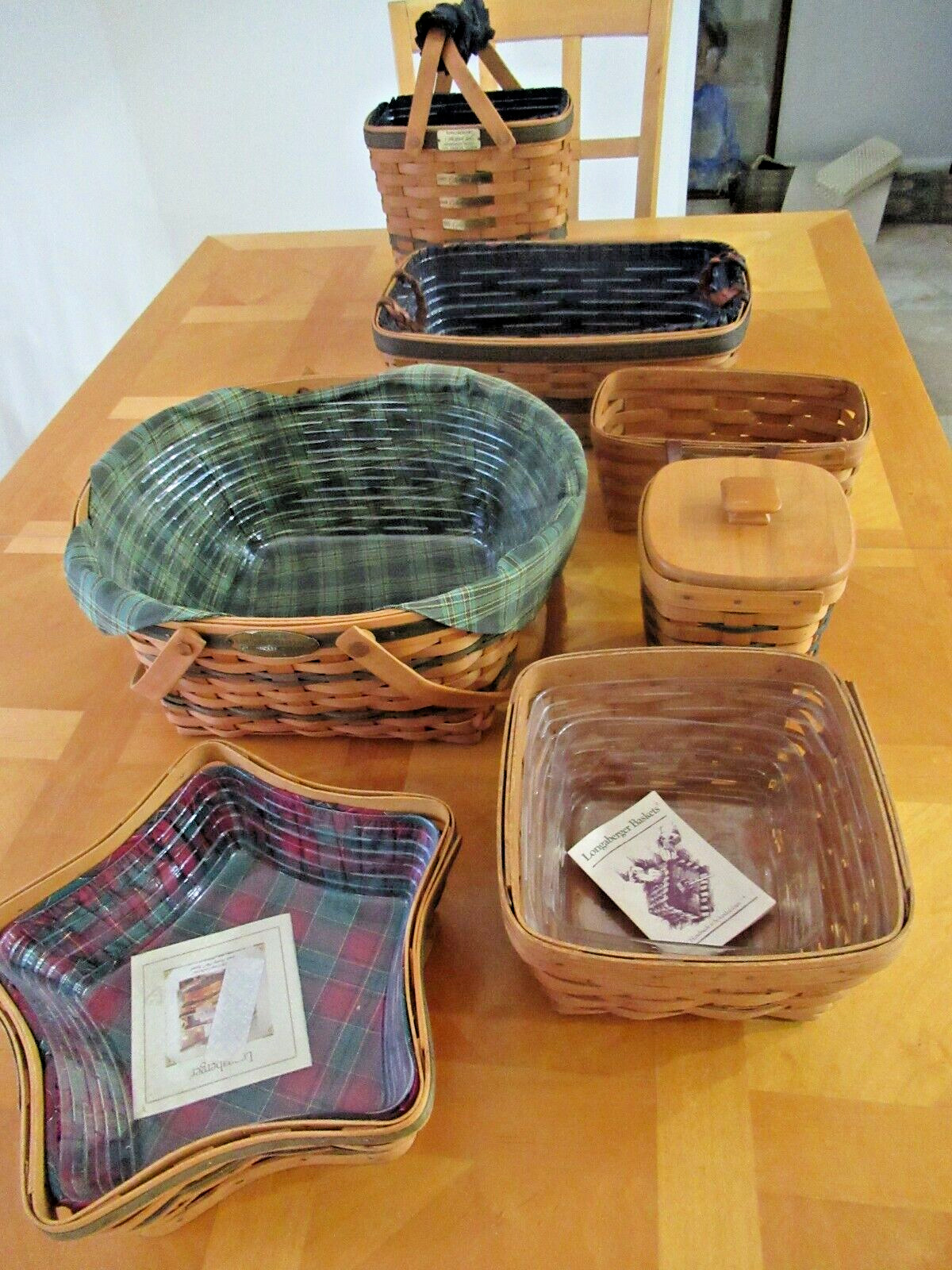 Lot Of 7 Fine Baskets from LONGABERGER Collector 1994-2001 +BONUS EXTRAs