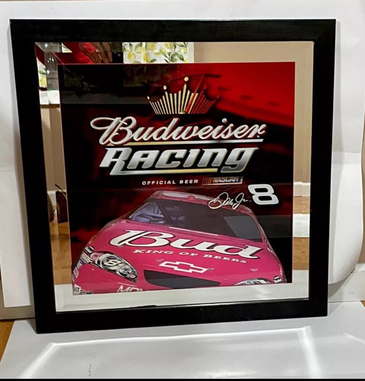 Budweiser DALE EARNHARDT Jr. #8 Vintage Racing Beer Bar Advertising Mirror