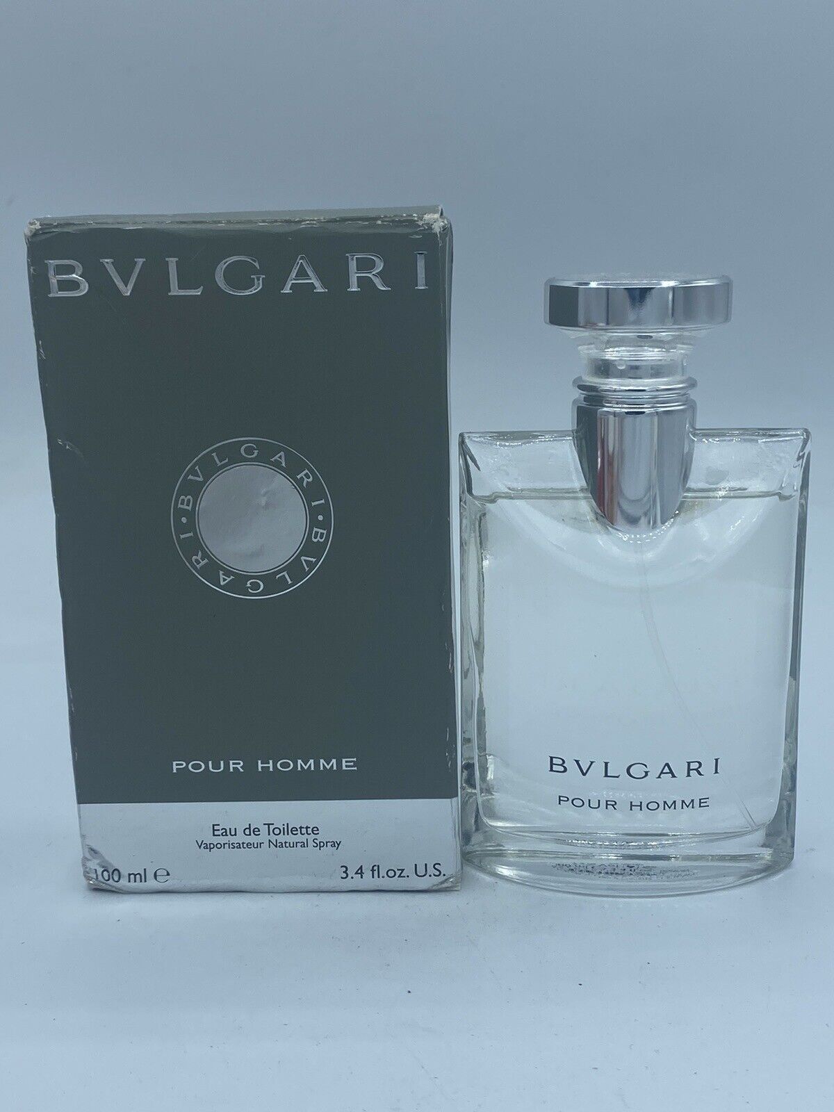 Bvlgari Pour Homme Eau De Toilette Spray 3.4 oz 100 Ml About 95% Full Authentic.