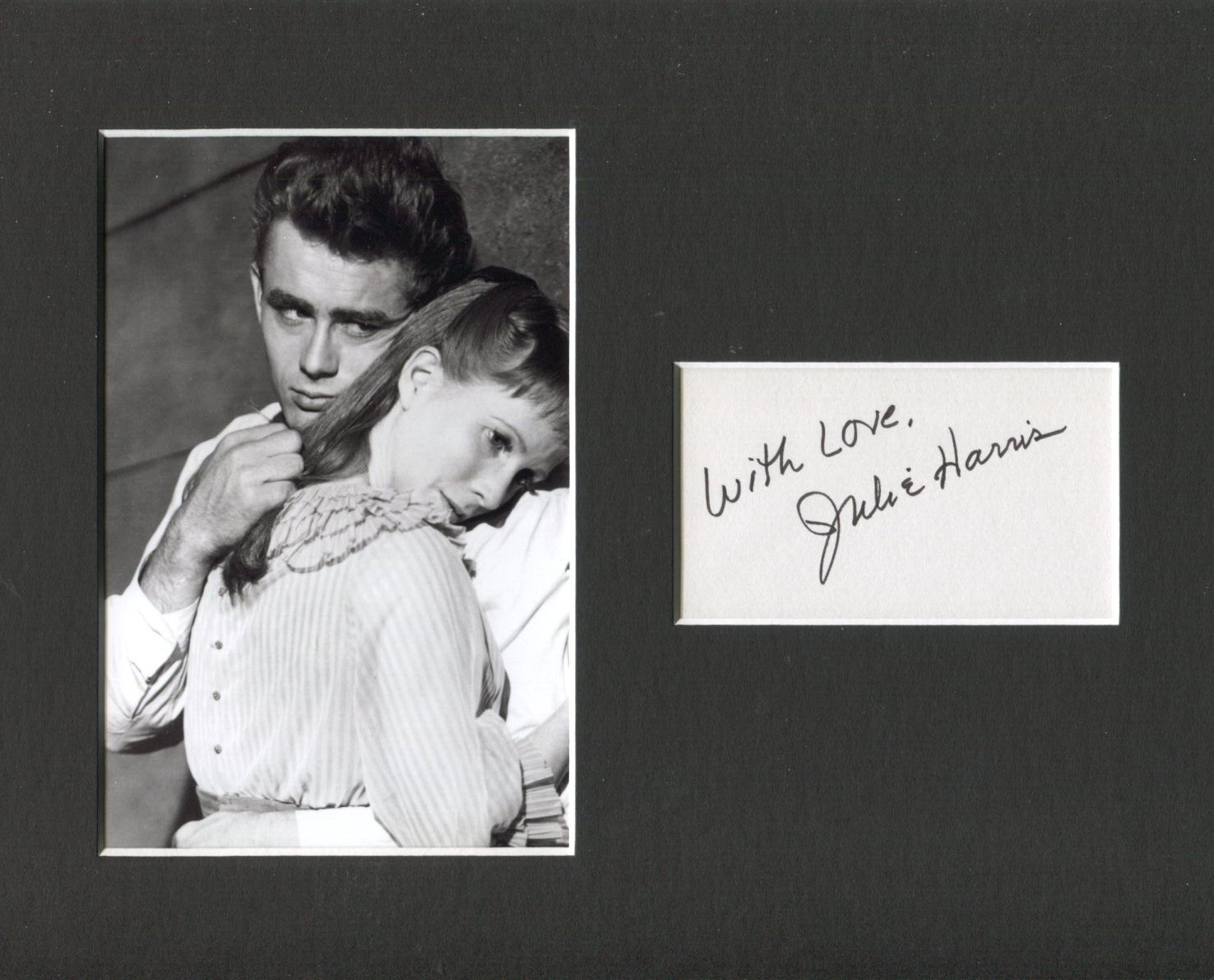 Julie Harris East Of Eden Signed Autograph Photo Display With James Dean