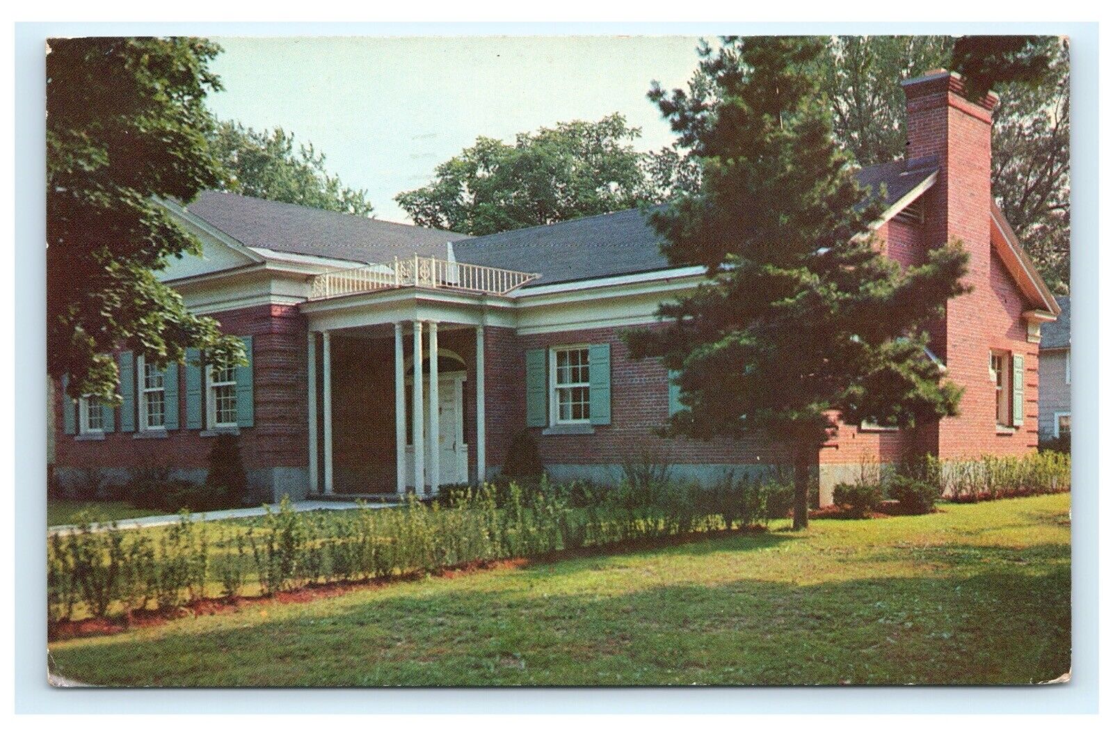 Hand Barker Memorial Library Oneida NY New York 1958 Postcard A3