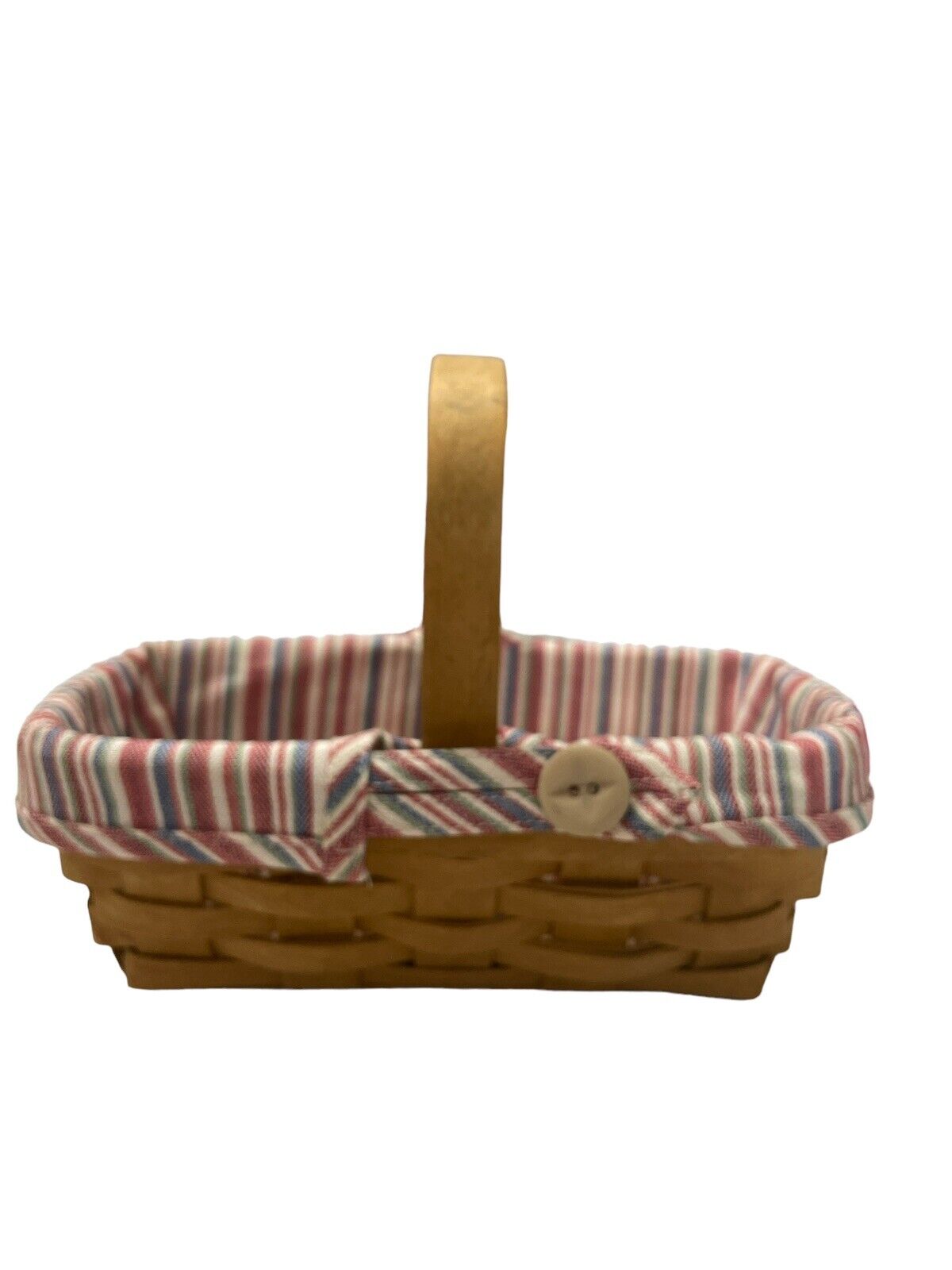 Longaberger 2004 Mini Easter Basket With Liner Button Accent