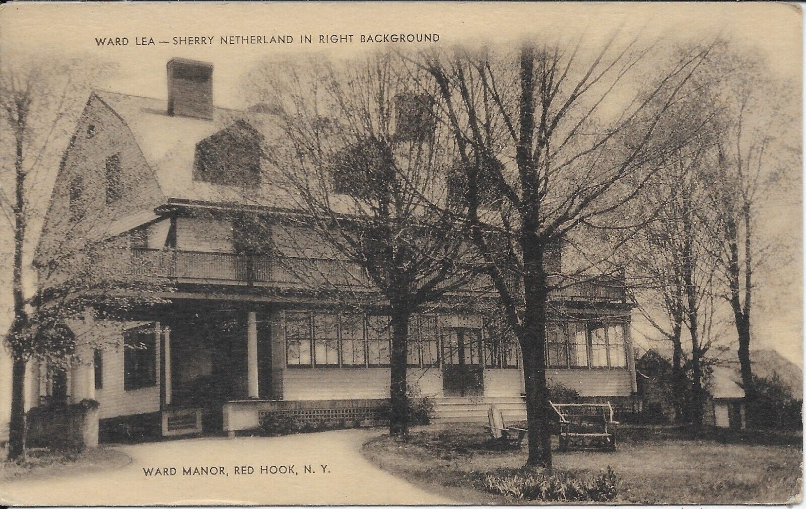 Ward Manor, Red Hook NY vintage postcard postally used in 1937