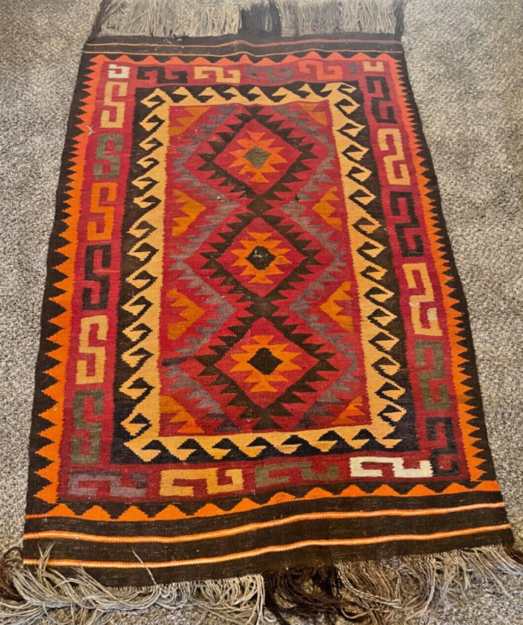 Vintage Native American Navajo rug  measures 40\