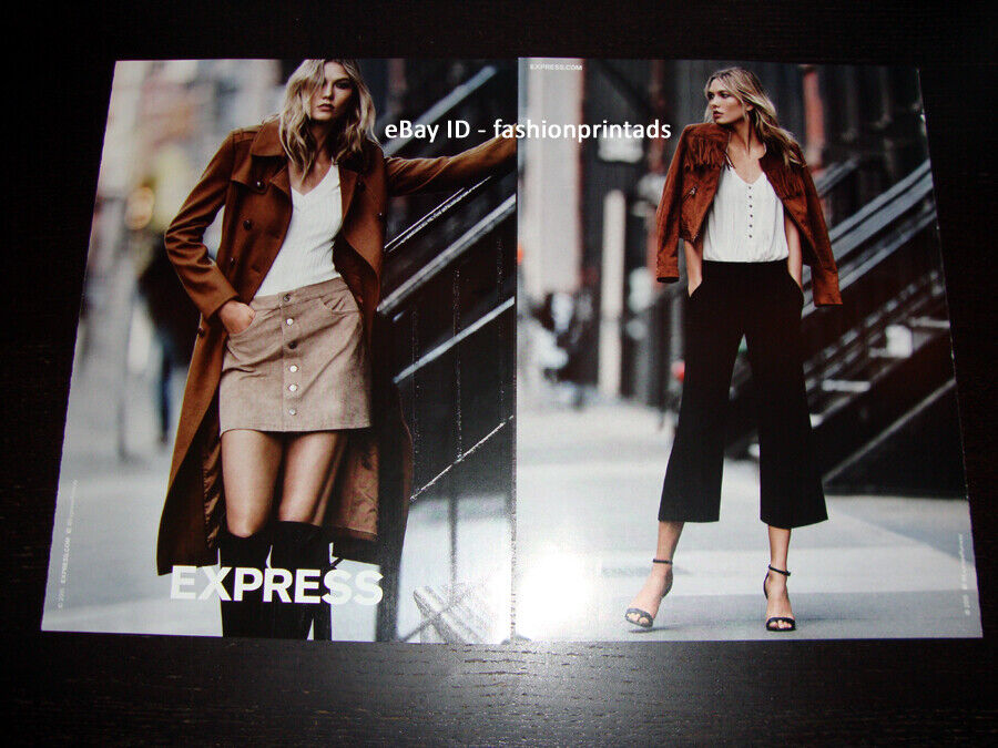EXPRESS 4-Page Magazine PRINT AD Fall 2015 KARLIE KLOSS thighs ankles feet