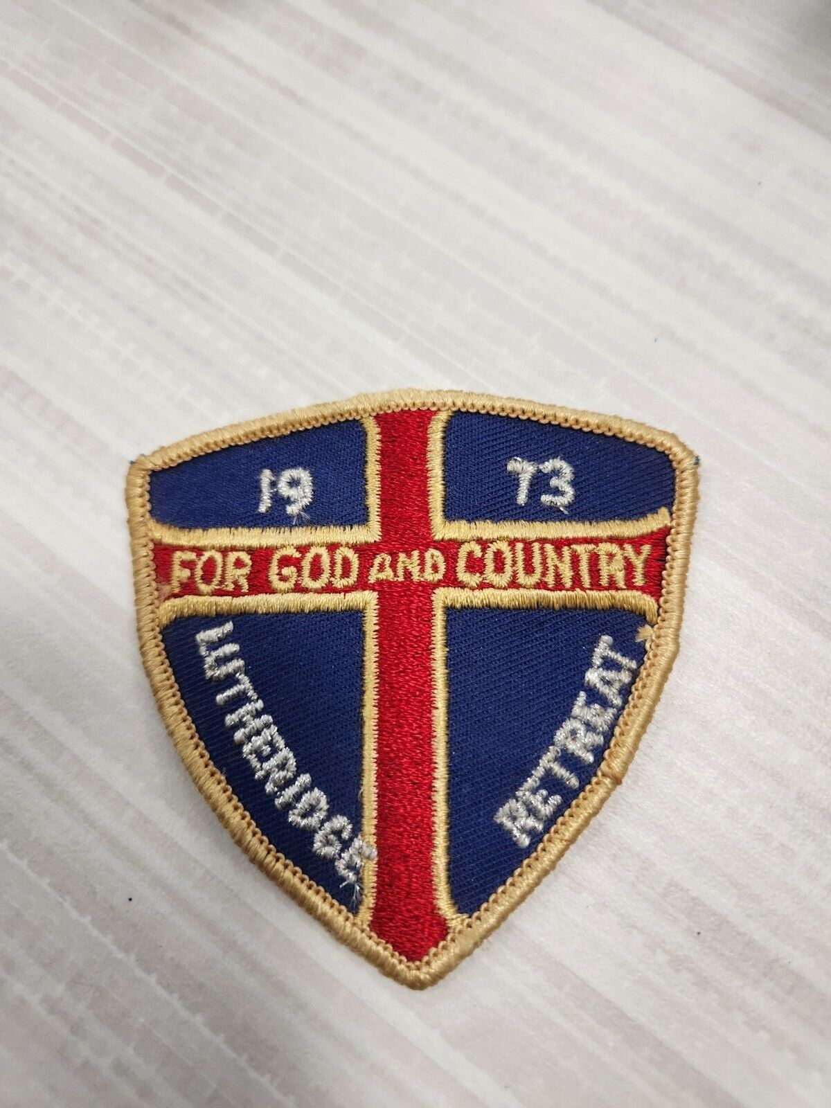 BSA 1973 For God And Country Lutheridge Retreat Embroidered Patch