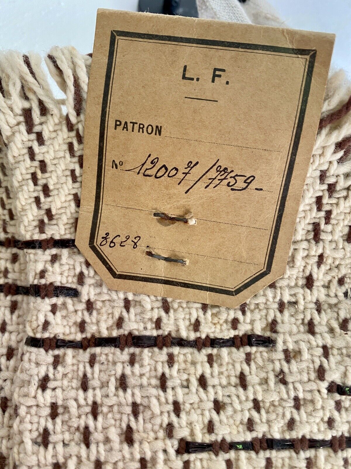 Vintage French JACQUARD cotton panel RHODOID c1950