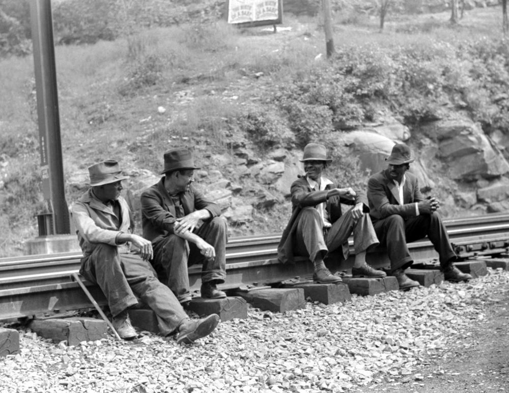 1938 Sitting on the Tracks, Davey, WV Old Photo 8.5\