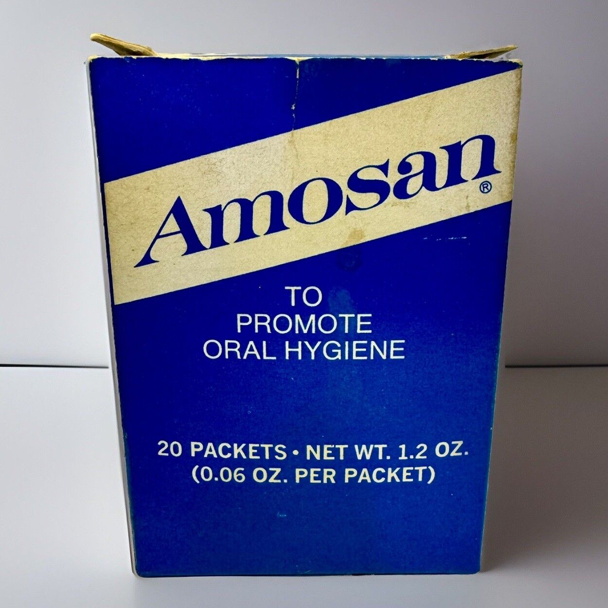 Vintage Box of Amosan To Promote Oral Hygiene 20 Packets Rare