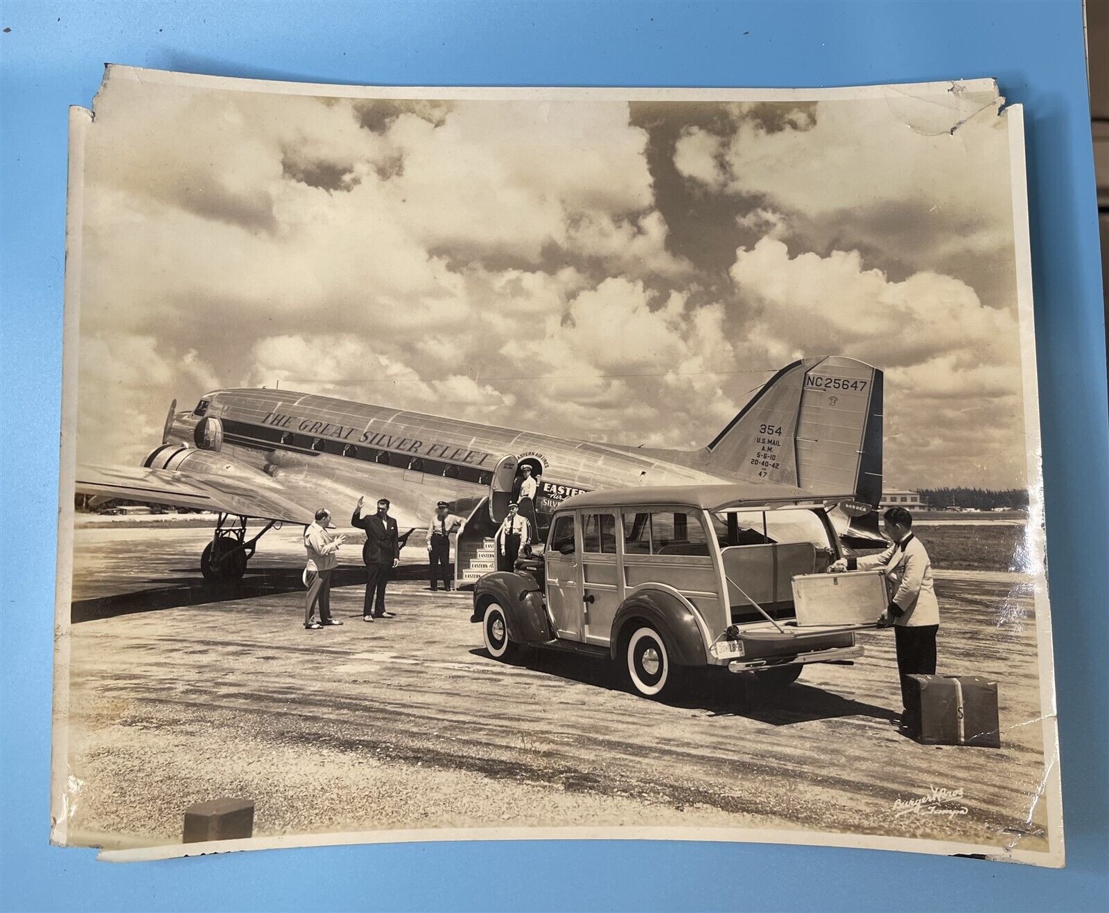 Vintage B&W Surreal Photo Silver Fleet Eastern Airlines Tampa Florida