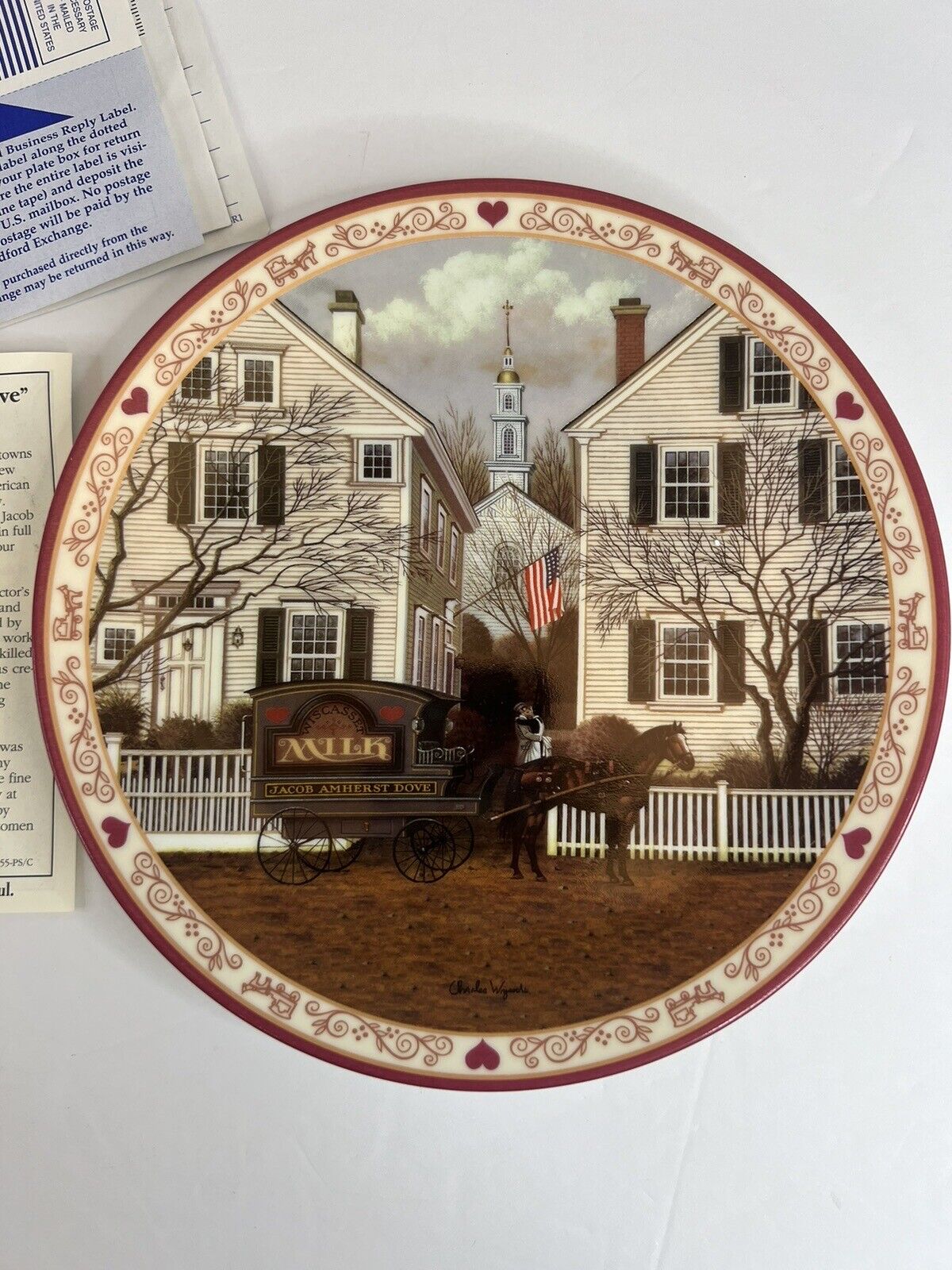 Charles Wysocki Collector Plate A Farewell Kiss for Mrs Jacob Amherst Dove