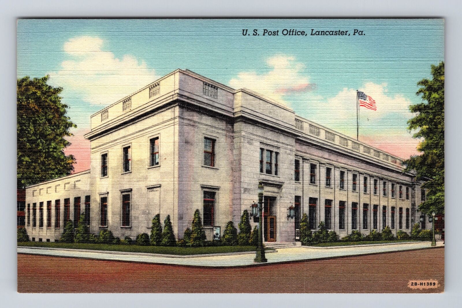 Lancaster PA-Pennsylvania, U.S. Post Office, Antique Vintage Souvenir Postcard