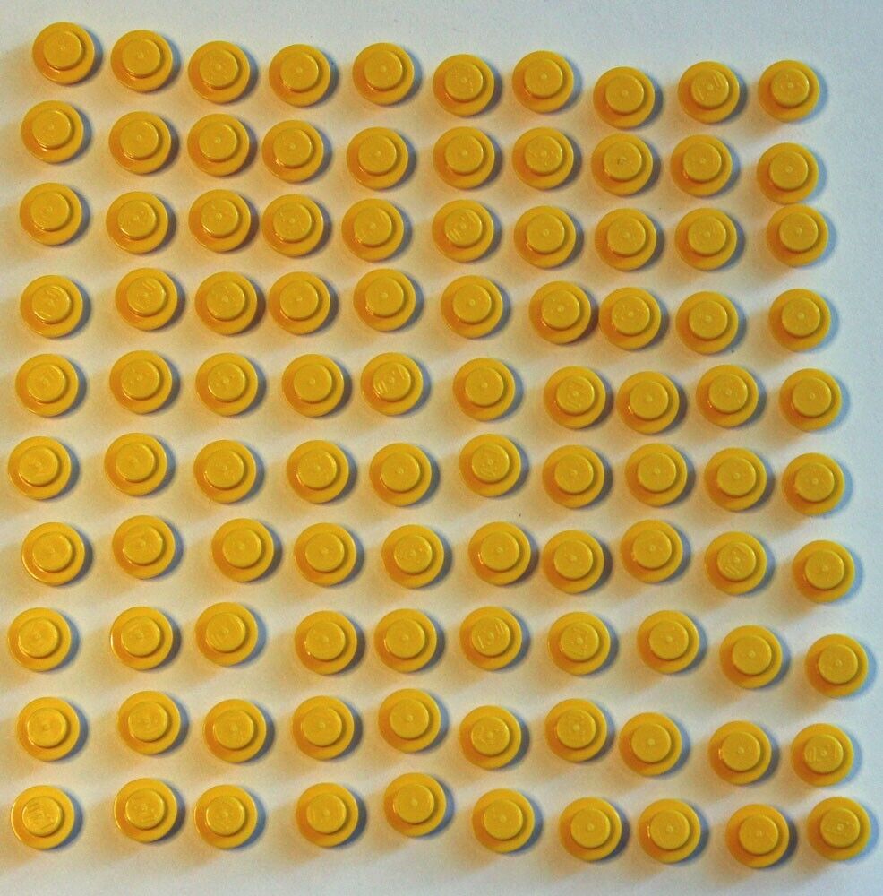 🟢LEGO Part 4073 #6331261/6141 Plate 1 x 1 ROUND - YELLOW - Lot of 100
