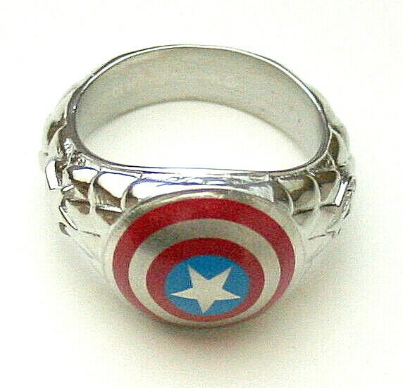 Marvel Captain America Logo Avenger Stainless Steel Ring New NOS 2018 Box sz 10