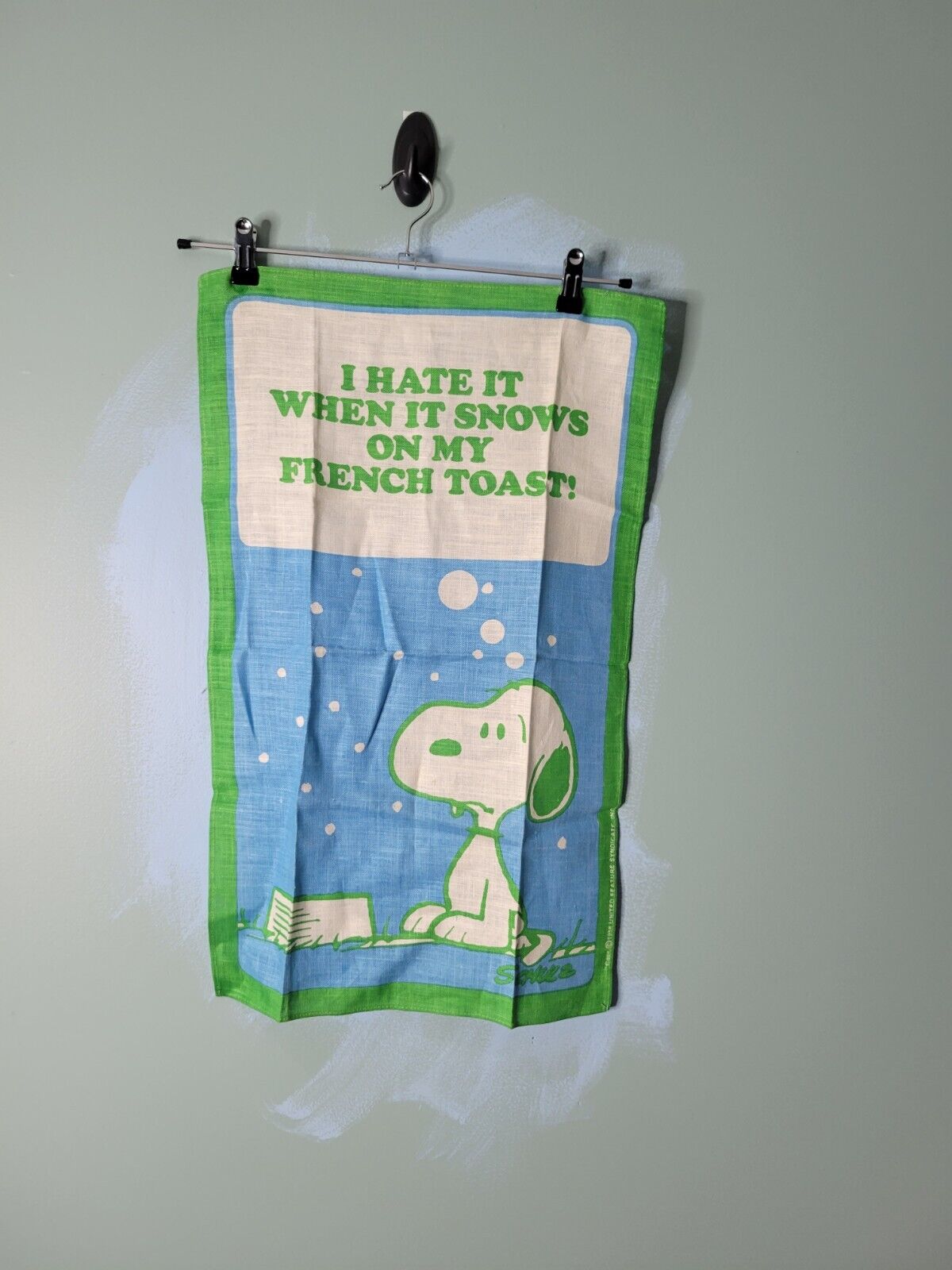 Vintage 1958 Peanuts Snoopy Snow French Toast Christmas Tapestry