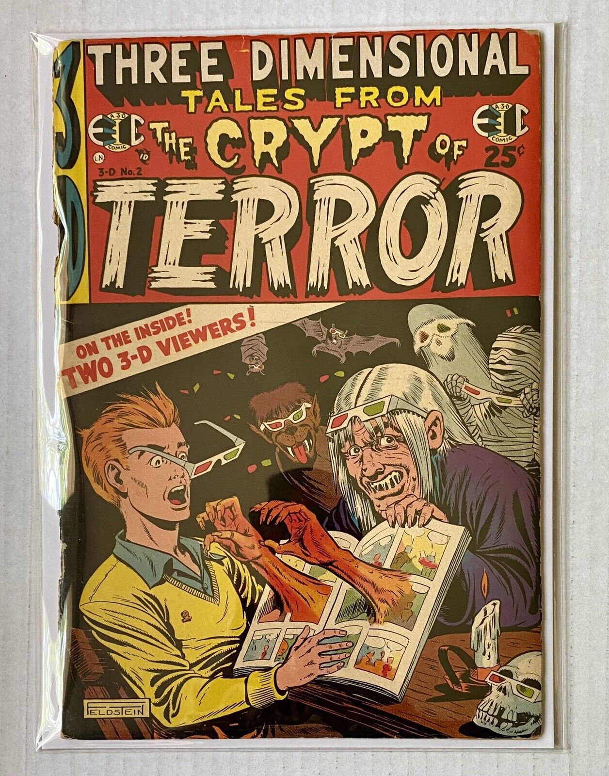 3-D TALES FROM THE CRYPT OF TERROR # 2 3.0 GD/VG 1954 3D GLASSES ATTACHED EC