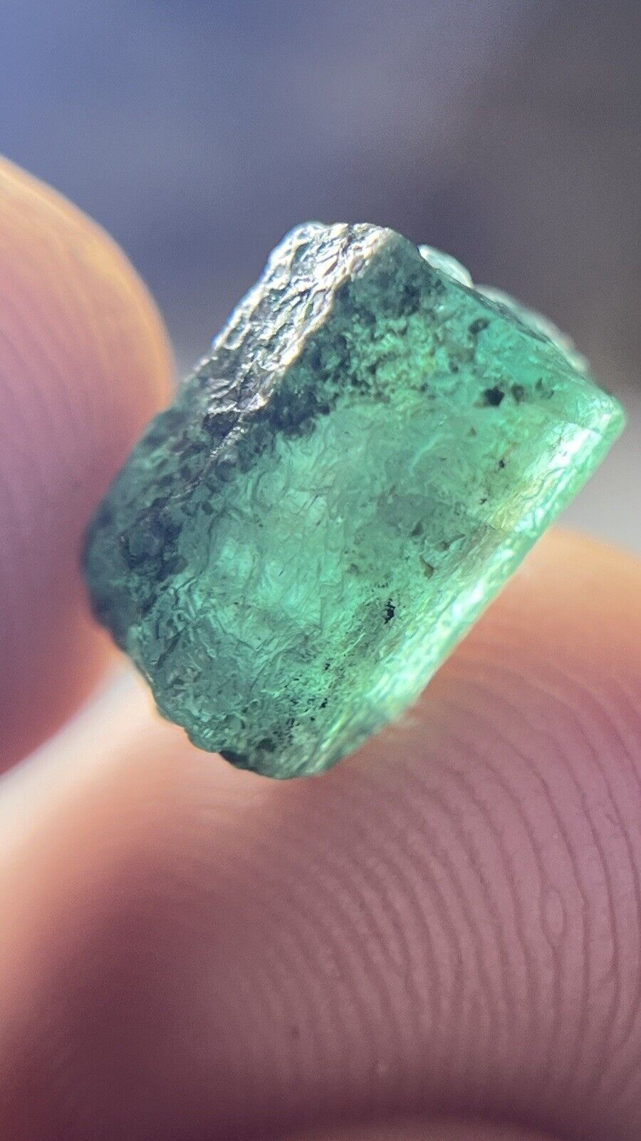 4.50 Carats Terminated Green Gemmy Emerald Crystal With Biotite Muscovite@Zim