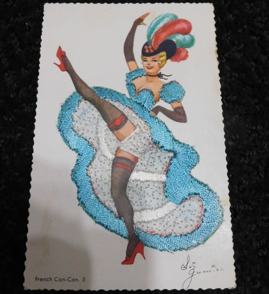 Paris French CanCan Girl Dancing Janicotte Art Reproduction France 6x4  Postcard