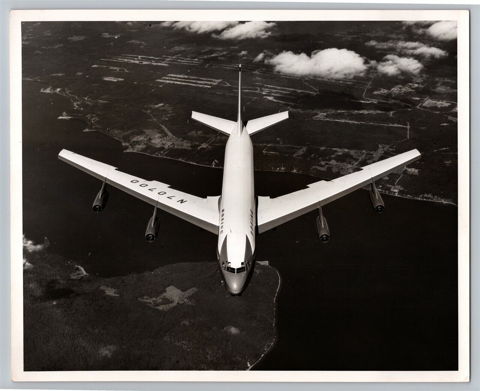 Aviation Airplane Boeing Dash 367-80 Experimental 1960s B&W 8x10 Photo #2 C1