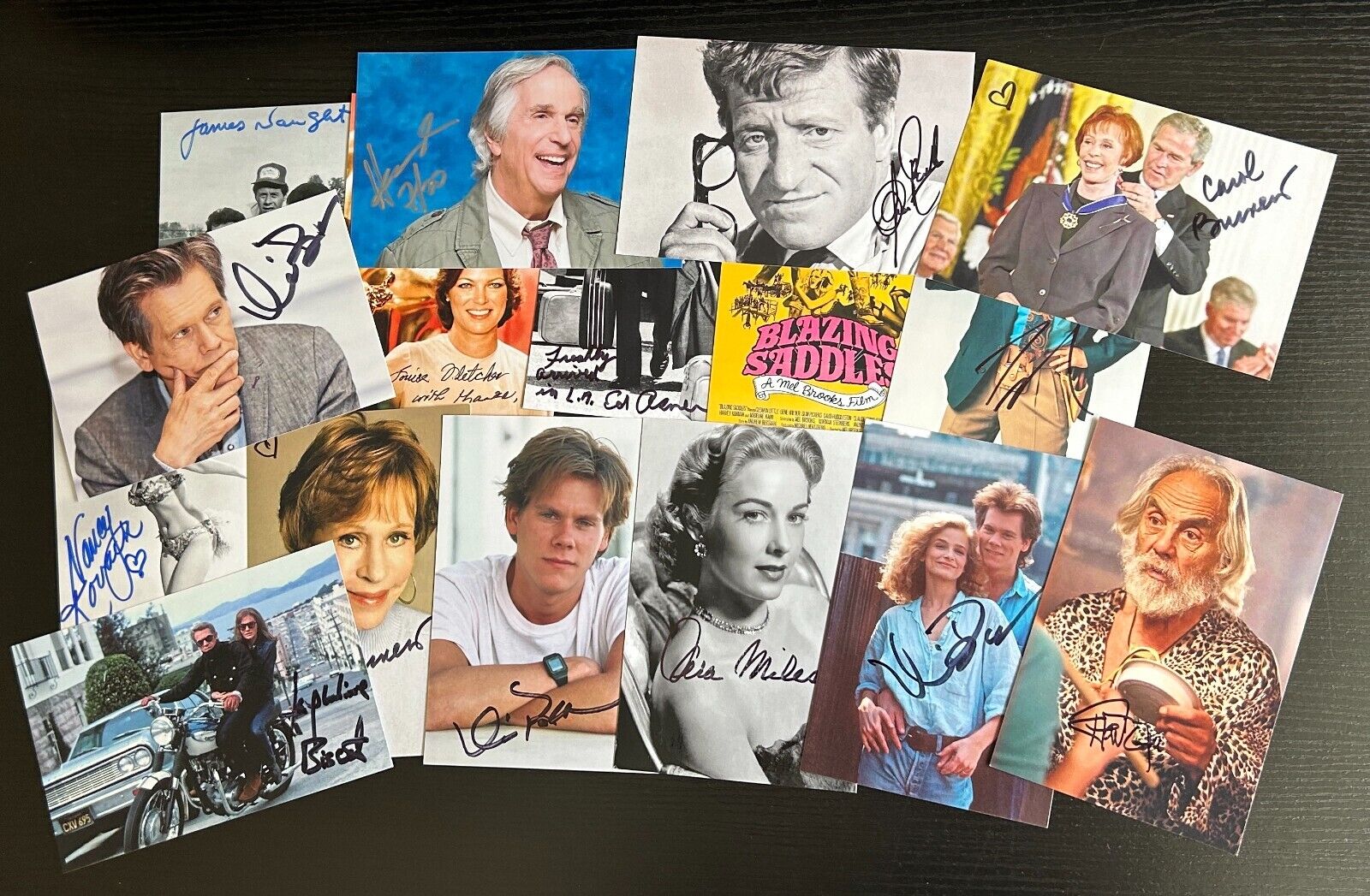 Huge Lot of (16) Signed Autograph 4x6 Photos Actors Actresses Celebrities