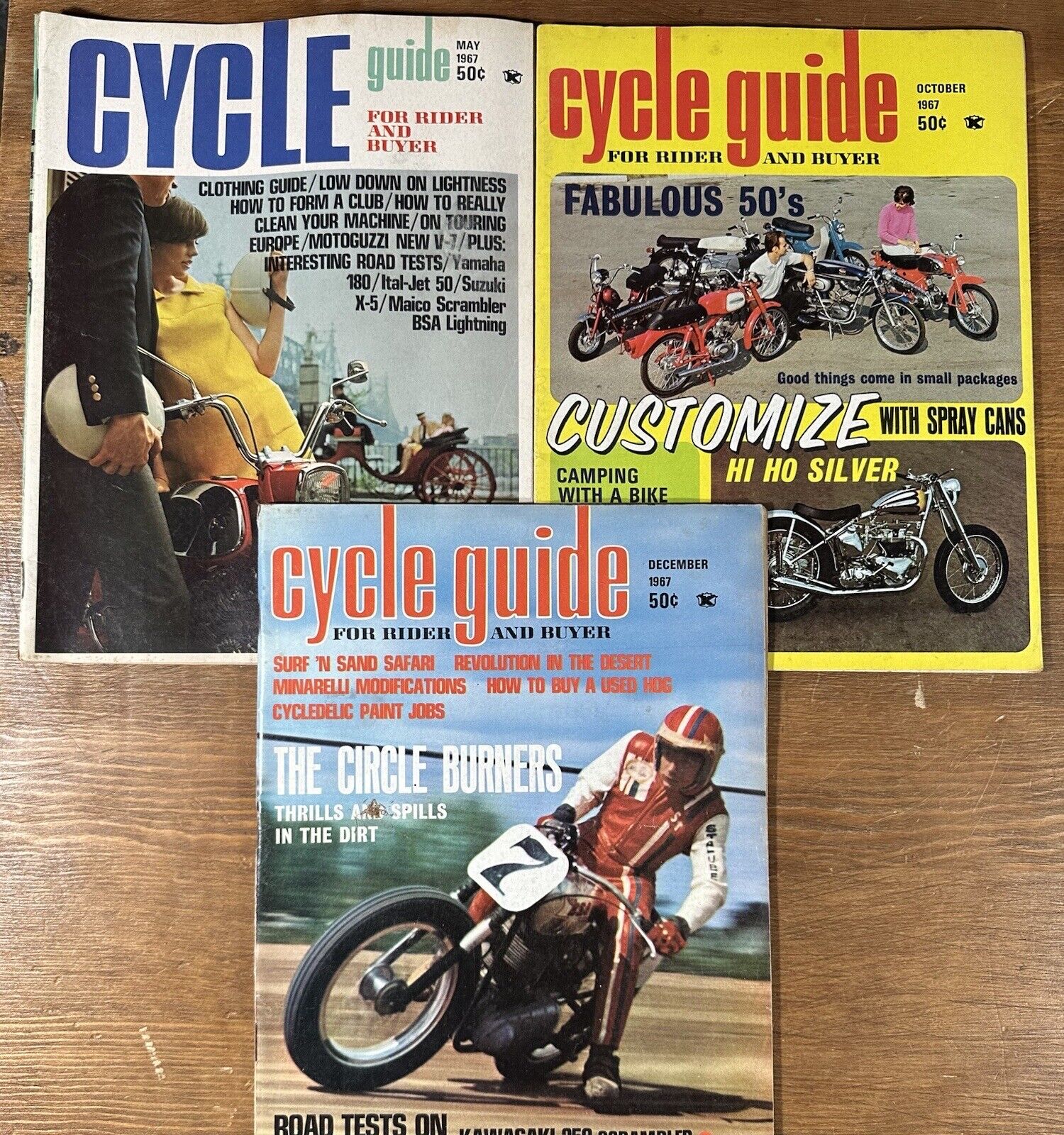 Vintage 1967 Cycle Guide For Rider & Buyer Magazine Lot 3 May October December