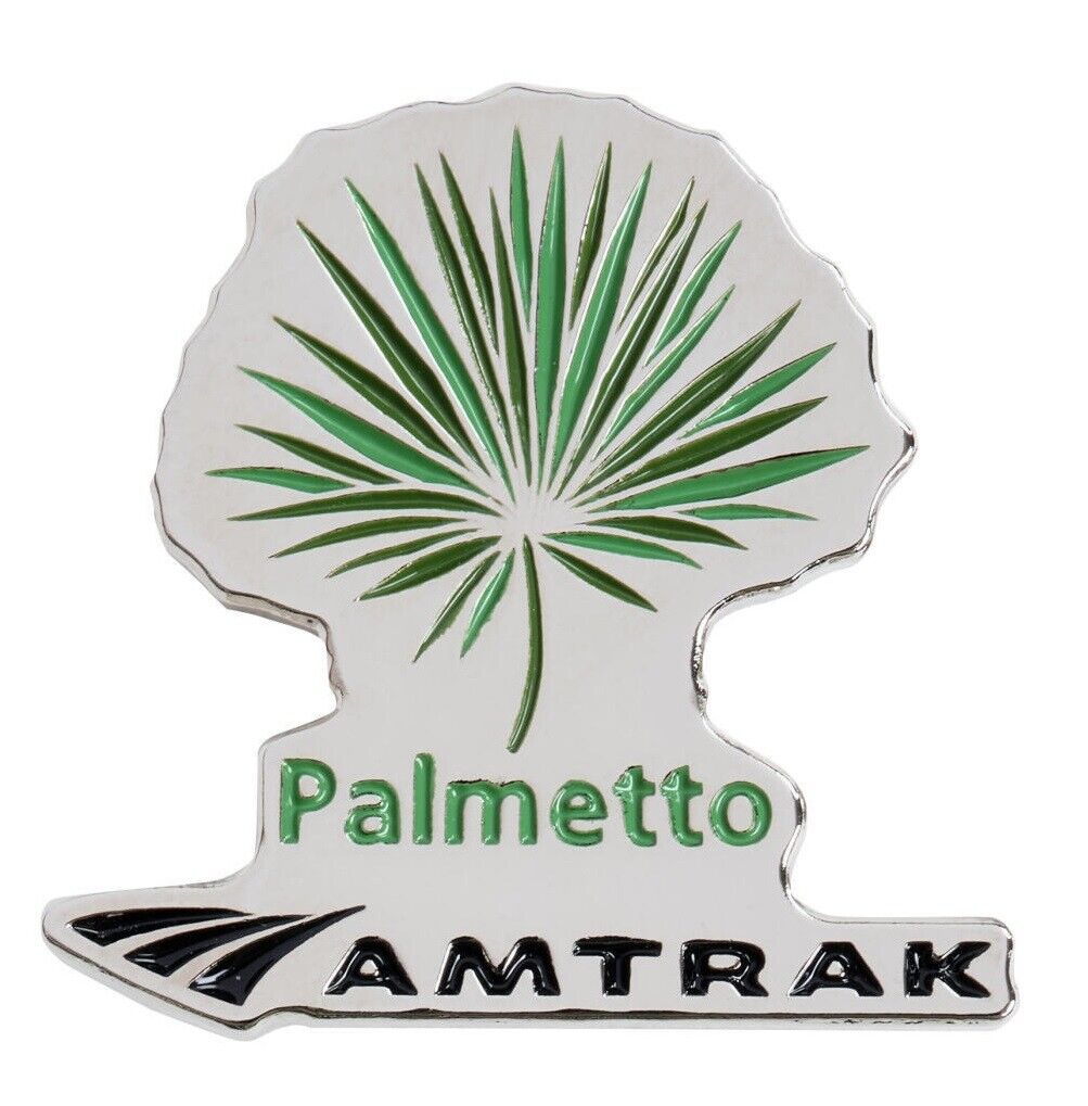 Amtrak Collector Edition Palmetto Die Struck Enamel Nickel Lapel Hat Pin Train