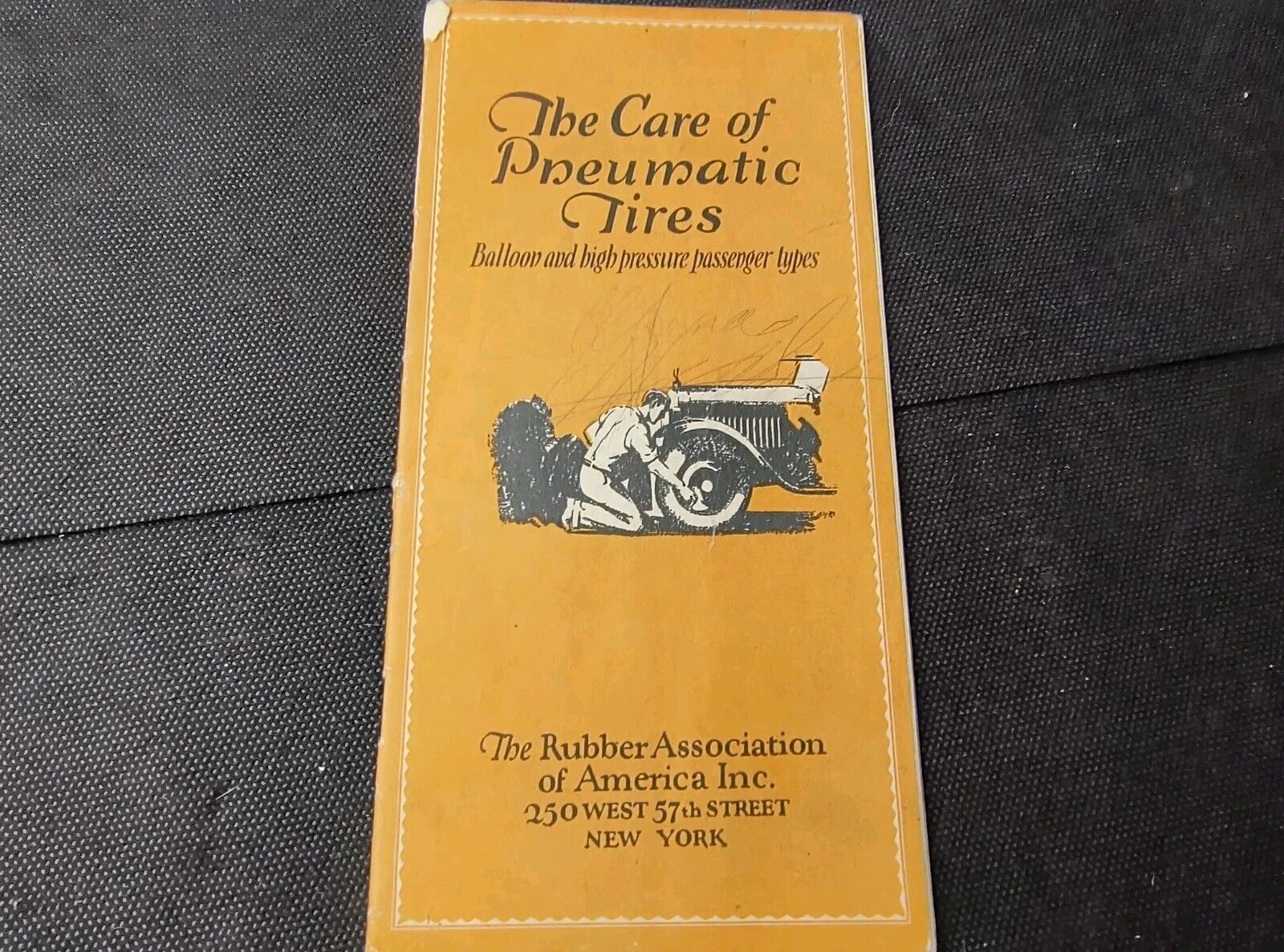 The Care of Pneumatic Tires  Pamphlet Vintage 